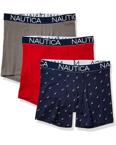 Nautica 3-pack Classic Underwear Cotton Stretch Boxer Brief Retroshorts - Mehrfarbig