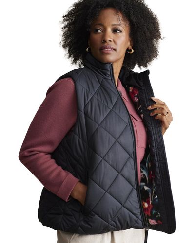 Vera Bradley Zip Up Puffer Vest With Pockets - Multicolor