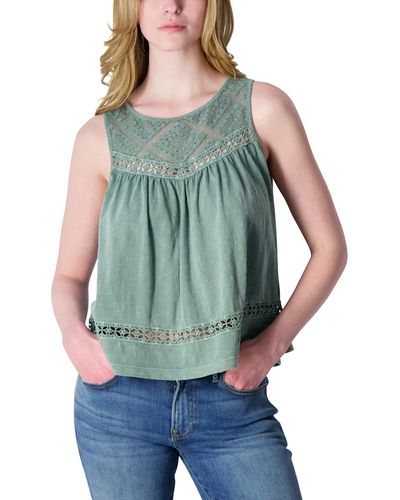 Lucky Brand Lace Trim Tank Top - Blue