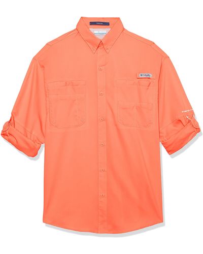 Columbia Pfg Tamiami Ii Upf 40 Long Sleeve Fishing Shirt - Orange