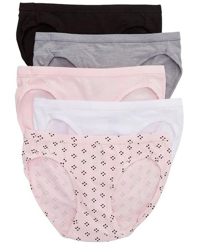 Hanes S 5-pack Ultimate Comfortsoft Stretch Panty Bikini Style Underwear - Pink
