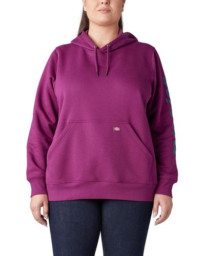 Dickies Size Plus Heavyweight Logo Sleeve Pullover - Purple