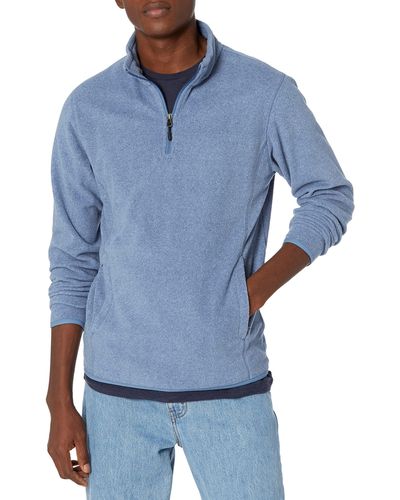Amazon Essentials Quarter-Zip Polar Fleece Jacket Outerwear-Jackets - Blu