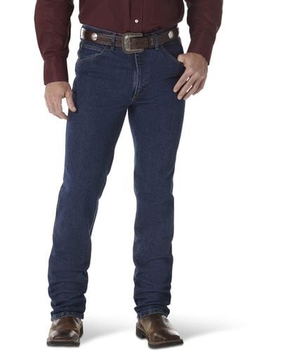 Wrangler Mens Premium Performance Advanced Comfort Cowboy Cut Slim Jeans - Blue