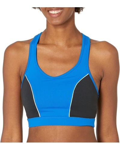 GUESS Women's Agnes Active Bra Skyline Light Blue Athletic Sport Top Size  Small