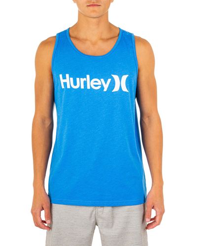 Hurley Mens One And Only Graphic Tank Top T Shirt - Blue