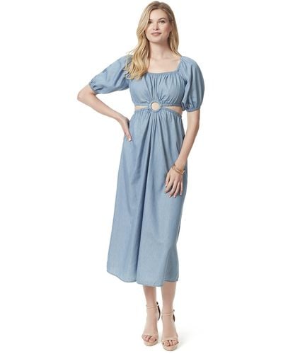 Jessica Simpson Jacklyn Cut Out Short Sleeve Maxi Dress - Blue