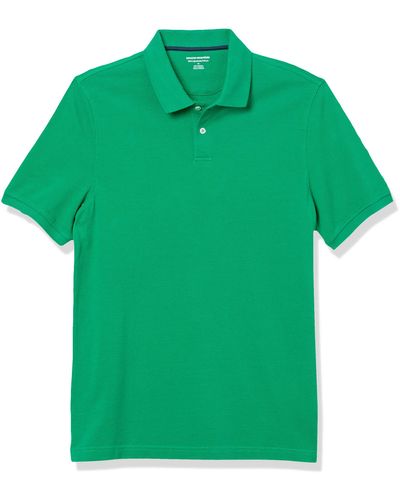Amazon Essentials Polo in piqué di Cotone vestibilità Aderente - Verde