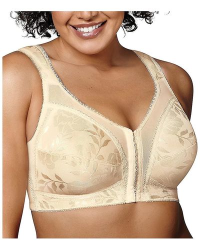 Playtex Womens 18 Hour Front-close Wirefree W/ Flex Back Us4695 Full Coverage Bra - Natural