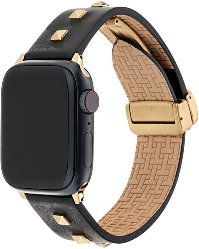 Ted Baker Black Leather Strap With Studs For Apple Watch®