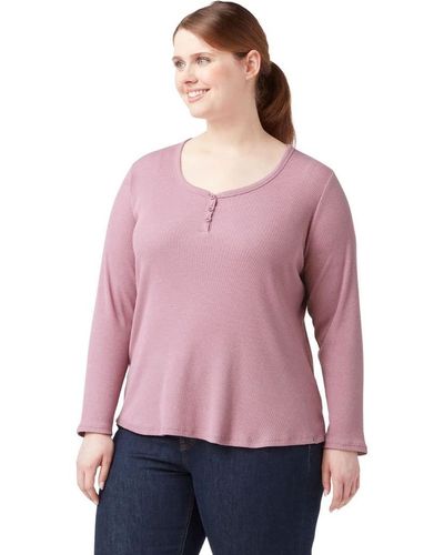 Dickies Plus Long Sleeve Henley Shirt - Purple