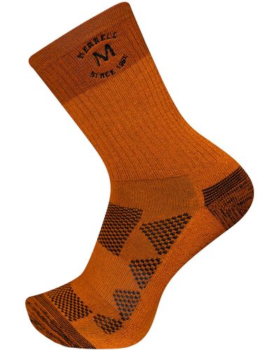 Merrell And Moab Hiking Mid Cushion Socks-1 Pair Pack-coolmax Moisture Wicking & Arch Support - Brown