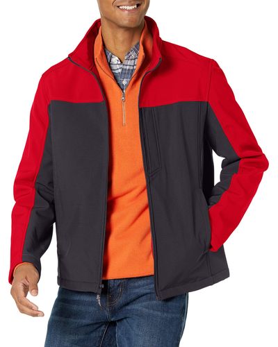 Nautica Water Resistant Softshell Jacket Long Sleeve Color Block Zip Up Coat - Multicolor