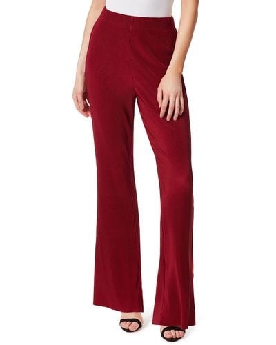Jessica Simpson Plus Size Dempsey Pull On Flare Plisse Pant - Red