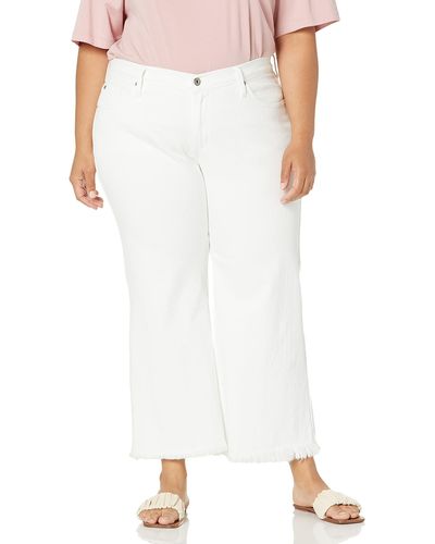 James Jeans Plus Size Carlotta Wide Leg Crop Jean In White