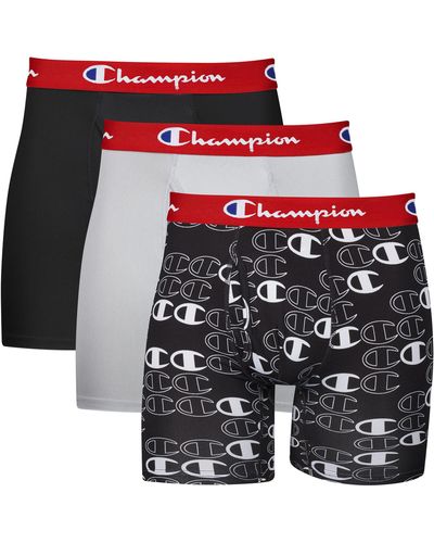 Champion 174 S Everyday Active Lightweight Stretch Boxer Brief 3pack M Oxford Greyblack - White