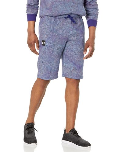 Under Armour Rival Terry Printed Shorts - Blue