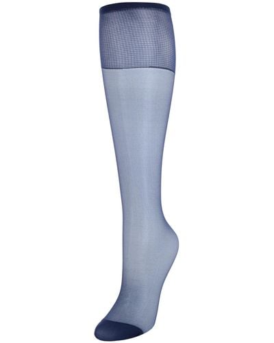 Hanes Silk Reflections Knee High Reinforce Toe 2 Pack - Blue
