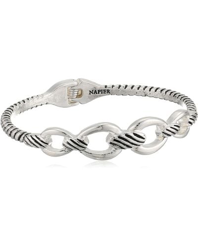 Napier Silver Link Cuff Bracelet - Metallic