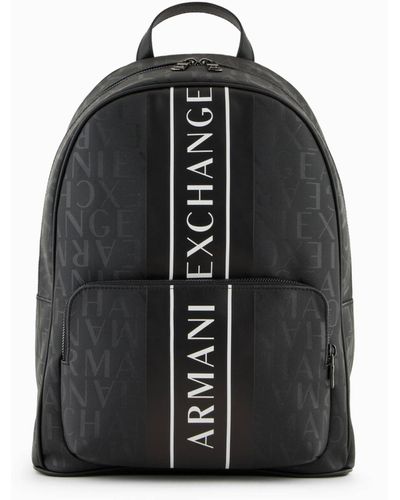 Armani Exchange A | X Armani Exchange All Over Logo Backpack - Black