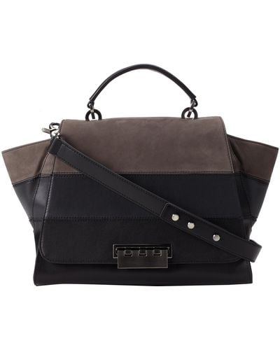 Zac Posen Eartha Soft Handle Panneled Top Handle Bag,black/midnight,one Size