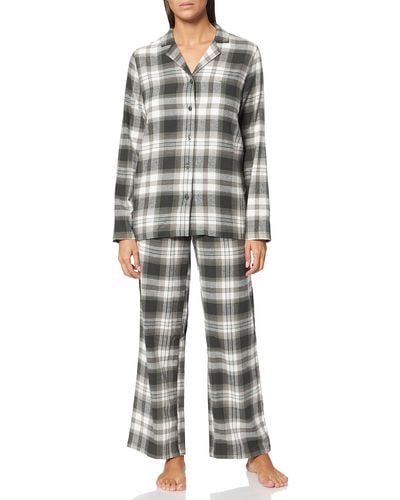Emporio Armani Party Flannel Pajama Set - Gray