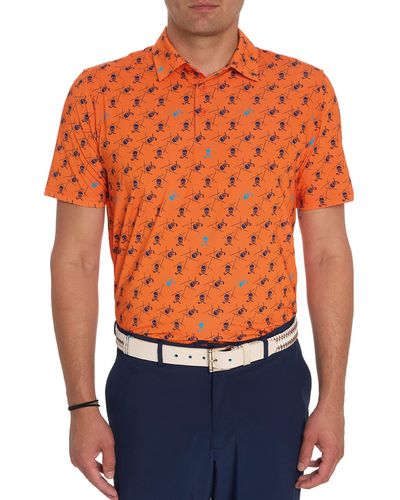 Robert Graham Stinger Short-sleeve Knit Polo - Orange