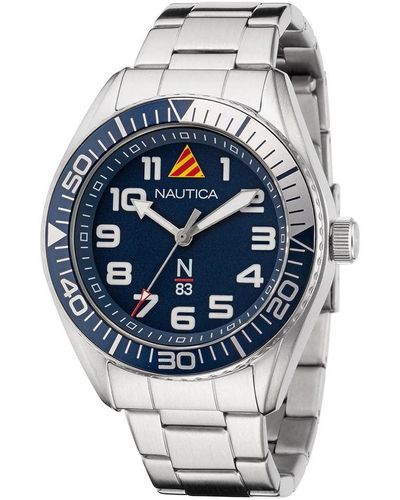 Nautica N83 N83 Finn World Stainless Steel Bracelet Watch - Metallic