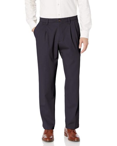 Dockers Men's Classic Fit Easy Khaki Pants - Pleated (standard), Navy (stretch), 32 34 - Blue