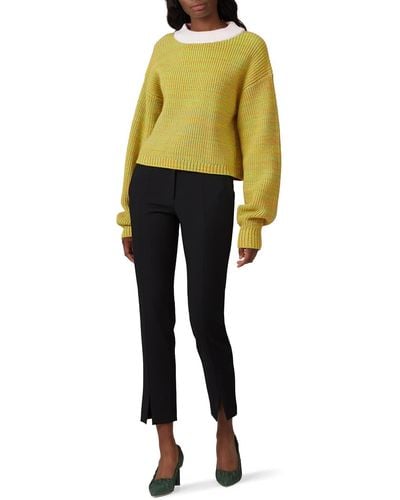 Tibi Rent The Runway Pre-loved Cropped Crewneck Pullover - Yellow