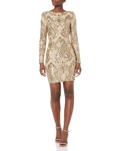 Dress the Population Lola Sequin Body-con Dress - Natural