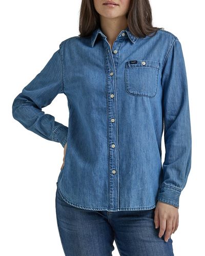 Lee Jeans Legendäres Allzweckhemd mit normaler Passform - Blau