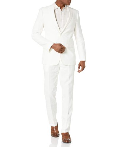Calvin Klein Extreme Slim Fit Linen Suit - White