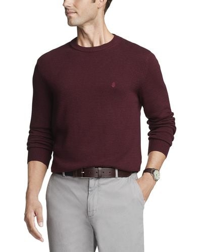 Izod Fit Classics Long Sleeve Crewneck Textured Ottoman Sweater - Purple