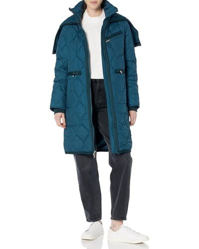 Andrew Marc Marc New York By Signature Anorak Crinkle Nylon Quilted Jacket - Blue