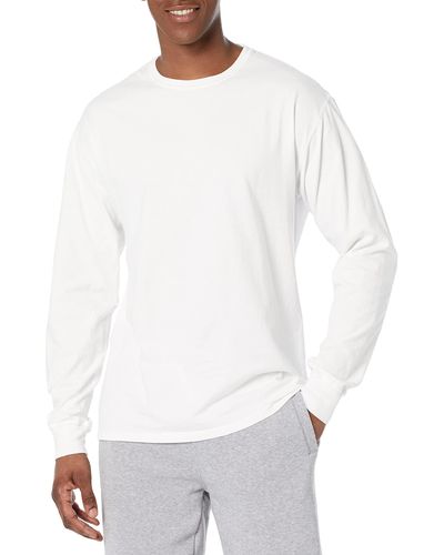 Hanes Originals Long Sleeve Garment Dyed T-shirt - White