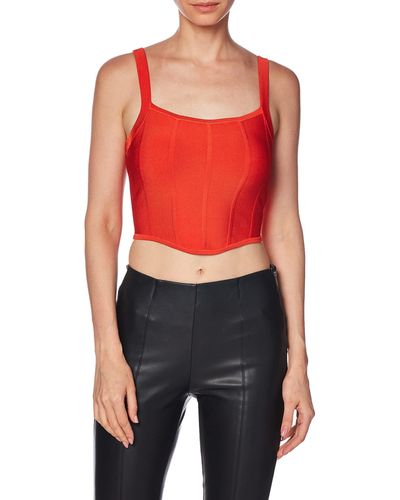 Guess Sleeveless Oasis Mirage Corset Top - Red