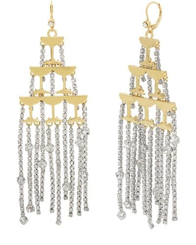 Betsey Johnson S Champagne Tower Chandelier Earrings - Metallic