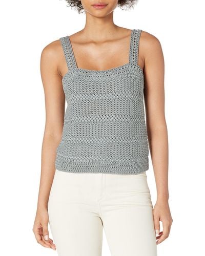 Vince S Crochet Camisole,new Steel Blue,x-small