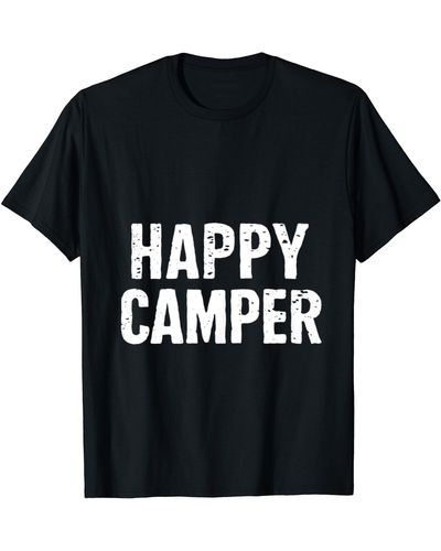Camper Happy Funny Camping T-shirt - Black