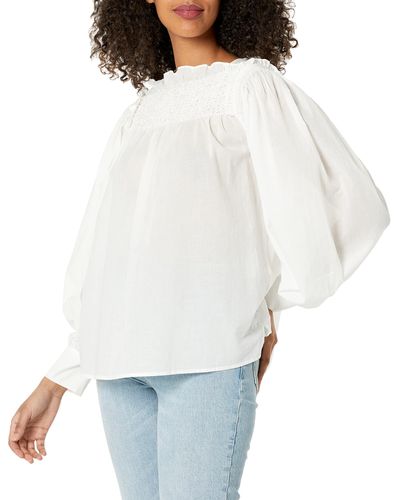 Rebecca Taylor Textured Smock Blouse - White