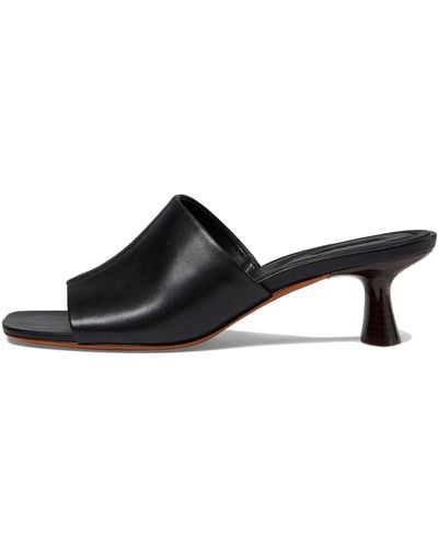 Vince S Palmar Slide Kitten Heel Sandal Black Leather 5.5 M