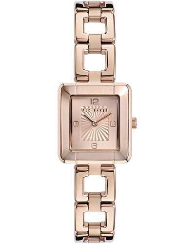 Ted Baker Ladies Stainless Steel Rose Gold Bracelet Watch - Metallic