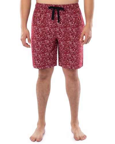 Wrangler Printed Jersey Knit Pajama Sleep Shorts - Red