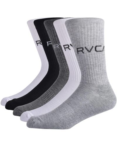 RVCA 5-pack Logo Half Cushioned Crew Socks - Black
