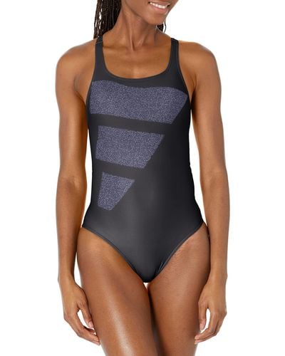 adidas Standard Big Bars Graphic Swimsuit - Blue