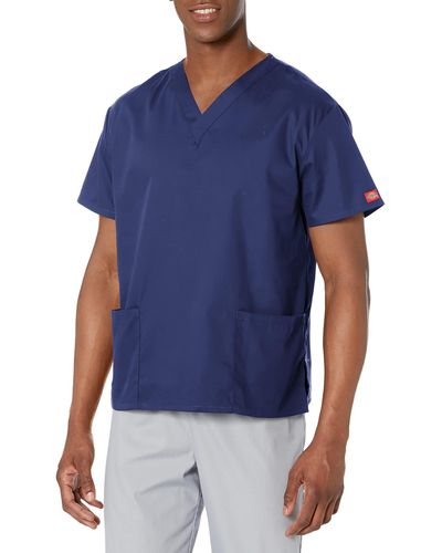 Dickies Scrubs Gen Flex Mock Wrap Shirt - Blue
