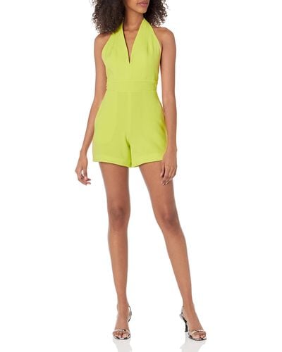 Dress the Population S Alexi Fit And Flare Midi Romper - Yellow