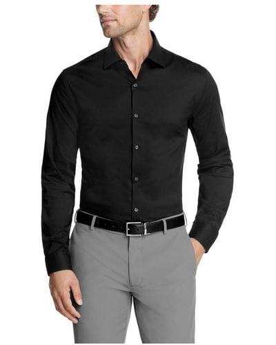 Kenneth Cole Dress Shirt Slim Fit Techni-cole Stretch - Black