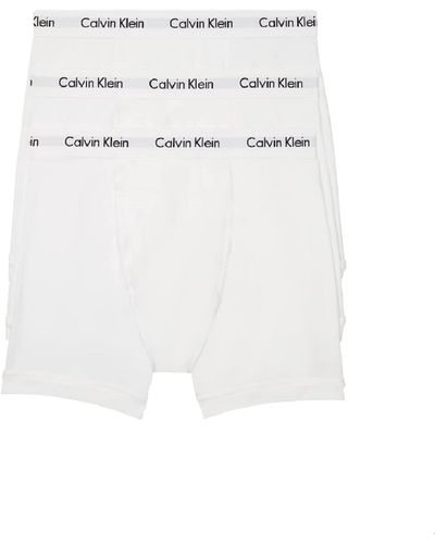 Calvin Klein Low Rise - Trunks 3 Pack - Signature Waistband Elastic - White - Size